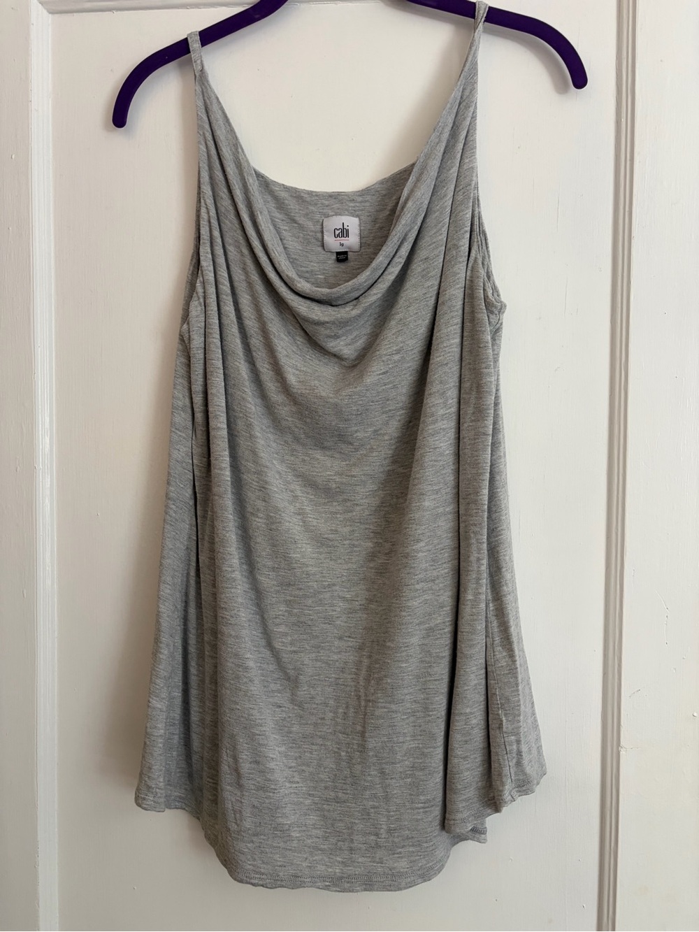 CAbi Light Gray Draped Cowl Tank L New without Tags!
